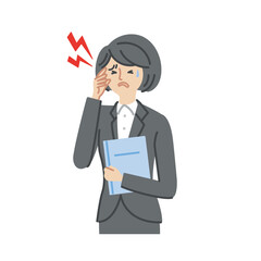 ビジネス：女性・病気・症状（頭痛・主線なし）