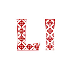 Letter L Logo Template Design made from line thai art pattern.