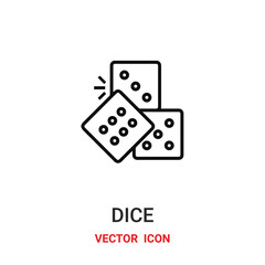 dice icon vector symbol. dice symbol icon vector for your design. Modern outline icon for your website and mobile app design.