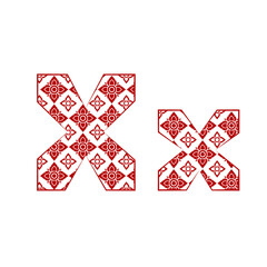 Letter X Logo Template Design made from line thai art pattern.