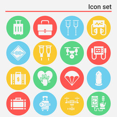 16 pack of facilitated  filled web icons set
