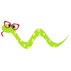 Cute cartoon animal with glasses vector illustration