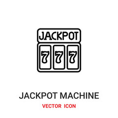 jackpot machine icon vector symbol. jackpot machine symbol icon vector for your design. Modern outline icon for your website and mobile app design.