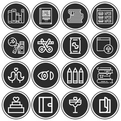16 pack of articles  lineal web icons set