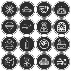 16 pack of waiting  lineal web icons set
