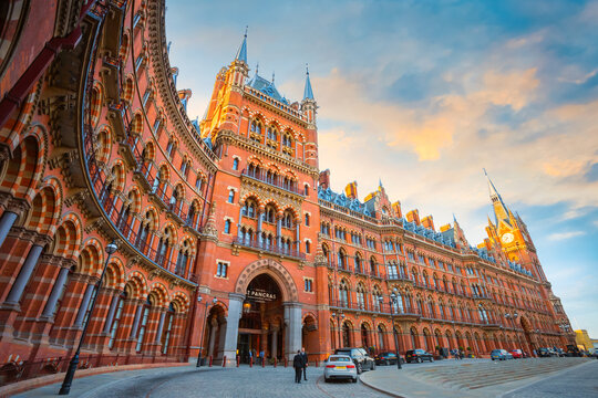 London, UK - May 14 2018: St Pancras station is a central London railway terminus. It is the terminal station for Eurostar continental services from London to France, Belgium and Netherlands