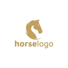 Luxury horse logo formed with simple and modern shape. Vector illustration