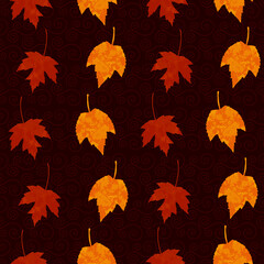 autumn leaves seamless pattern