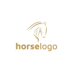 Luxury horse logo formed with simple and modern shape. Vector illustration