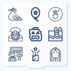 Simple set of 9 icons related to party