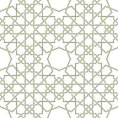 Islamic star pattern grey lines with white background