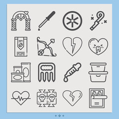Simple set of stuff related lineal icons.