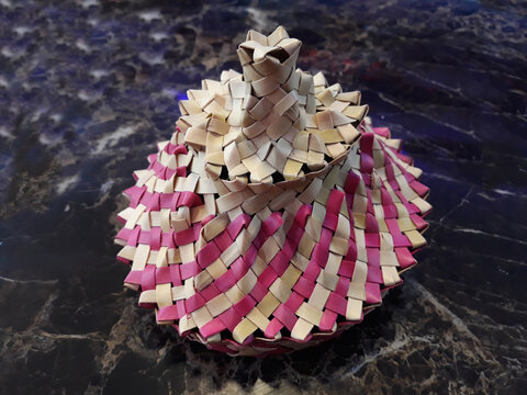 made of palm leaf woven crafts