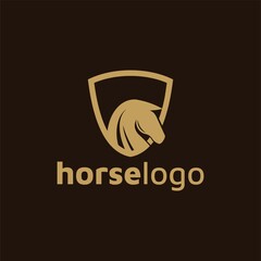 Luxury horse logo formed with simple and modern shape. Vector illustration