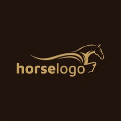 Luxury horse logo formed with simple and modern shape. Vector illustration