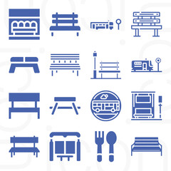 16 pack of penalty box  filled web icons set