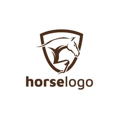 Luxury horse logo formed with simple and modern shape. Vector illustration