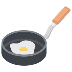 
Frying pan with fried yolk egg
