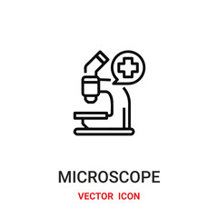 Microscope vector icon. Modern, simple flat vector illustration for website or mobile app. Laboratory symbol, logo illustration. Pixel perfect vector graphics	