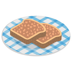 
Healthy chocolate flavoured food conceptualizing nutella bread 
