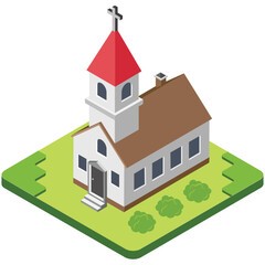 
Religious building for worship, church icon 
