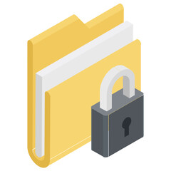 
Padlock with folder depicting folder lock 
