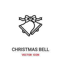 Christmas bell icon vector symbol. Christmas bell symbol icon vector for your design. Modern outline icon for your website and mobile app design.