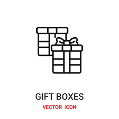 gift boxes icon vector symbol. gift boxes symbol icon vector for your design. Modern outline icon for your website and mobile app design.