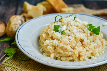  Home made italian risotto with parmesan cheese