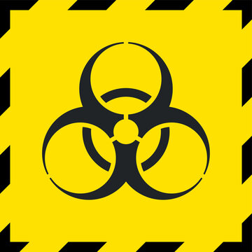 Caution biohazard sign, biological threat alert