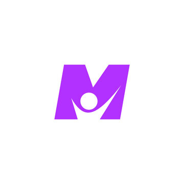 letter m logo with a human figure in it