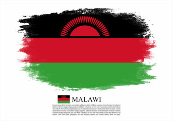 Textured and vector flag of Malawi drawn with brush strokes. Texture and vector flag of Malawi drawn with brush strokes.