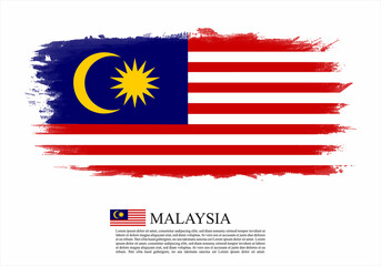 Textured and vector flag of Malaysia drawn with brush strokes. Texture and vector flag of Malaysia drawn with brush strokes.