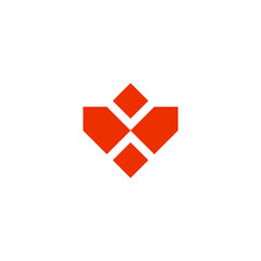 Obraz premium logo a letter m cut off by a letter x