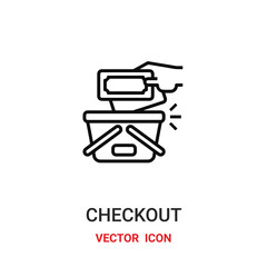 checkout icon vector symbol. checkout symbol icon vector for your design. Modern outline icon for your website and mobile app design.