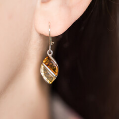 Baltic amber earrings - natural jewellery