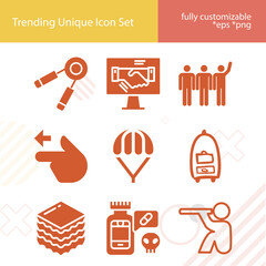 Simple set of giving related filled icons.