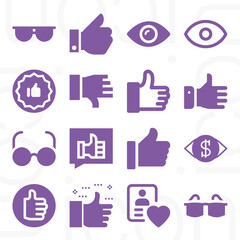16 pack of prefer  filled web icons set
