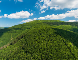 Fototapeta premium Dlouhe strane hill from Rysi skala view point in Jeseniky mountains in Czech republic