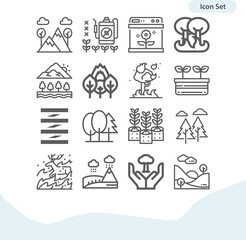 Simple set of grove related lineal icons.