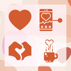Simple set of ventricular related filled icons
