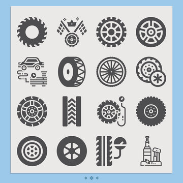 Simple set of off road related filled icons.