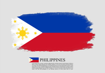Textured and vector flag of Philippines drawn with brush strokes. Texture and vector flag of Philippines drawn with brush strokes.
