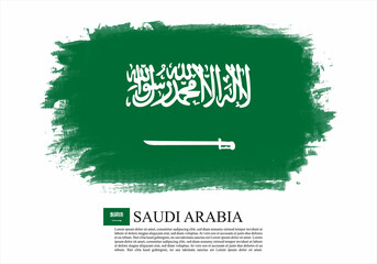 Textured and vector flag of Saudi Arabia drawn with brush strokes. Texture and vector flag of Saudi Arabia drawn with brush strokes.