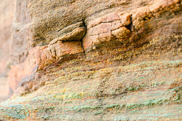 texture de rocher. Couches géologiques d'un rocher.