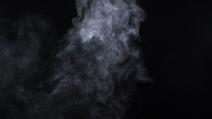 Cloudy smoke of electronic cigarette on black background