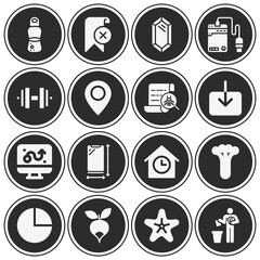 16 pack of overcome  filled web icons set
