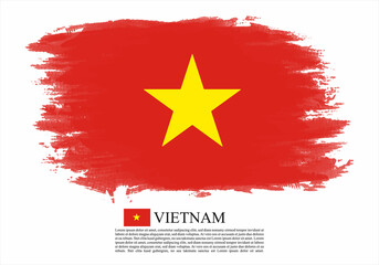 Textured and vector flag of Vietnam drawn with brush strokes. Texture and vector flag of Vietnam drawn with brush strokes.