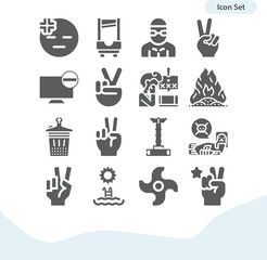 Simple set of defeat related filled icons.