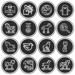 16 pack of wanting  lineal web icons set